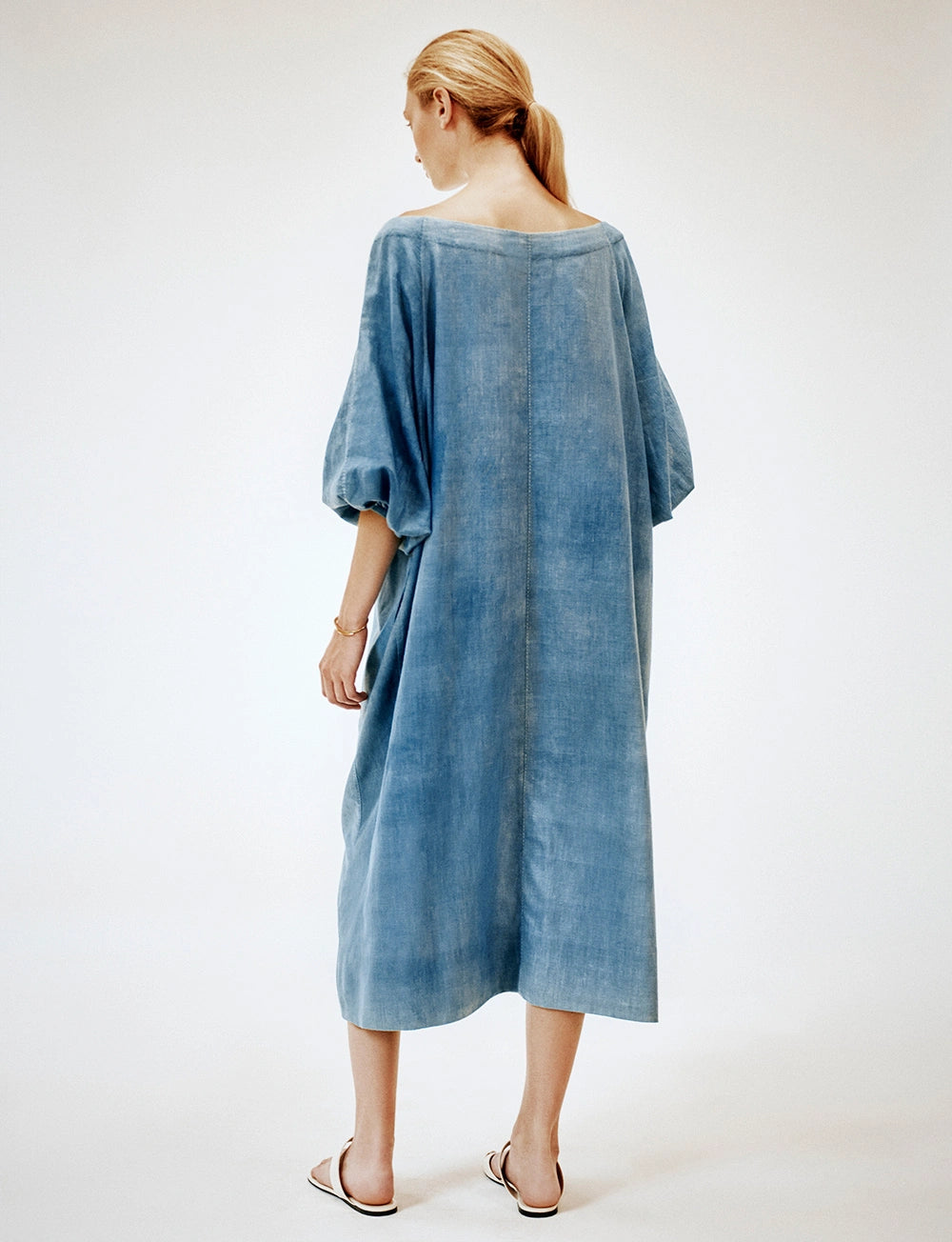 indigo long dress Satin Open Back Maxi Dress in Indigo