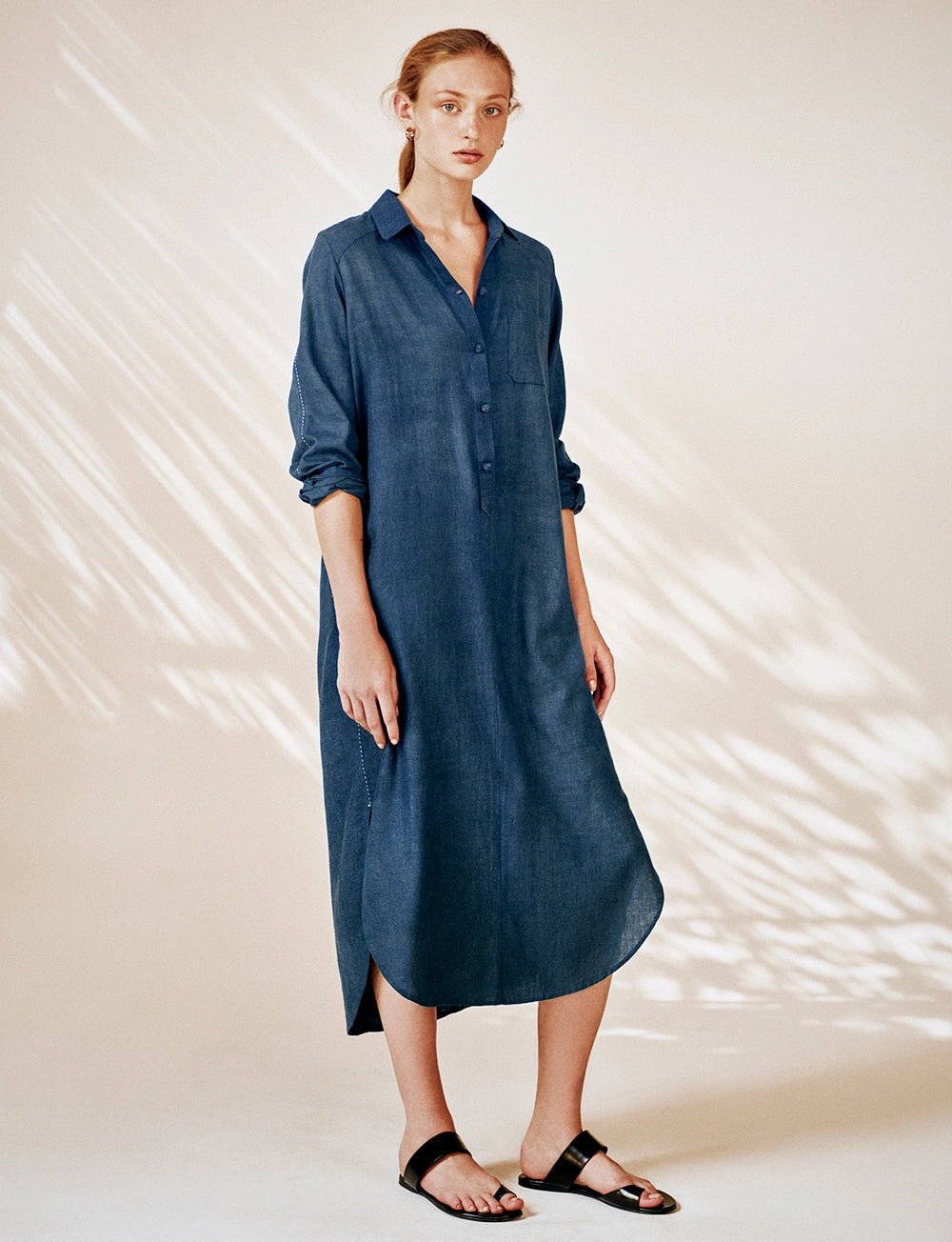 Kurta Shirt Dress indigo